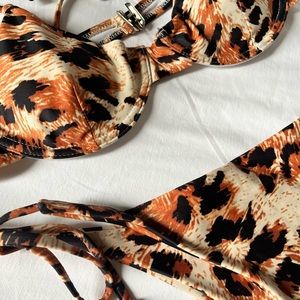 Cheetah Print Thong Bikini